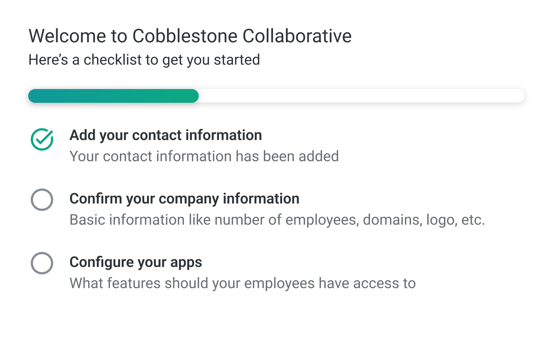Tenant onboarding dashboard