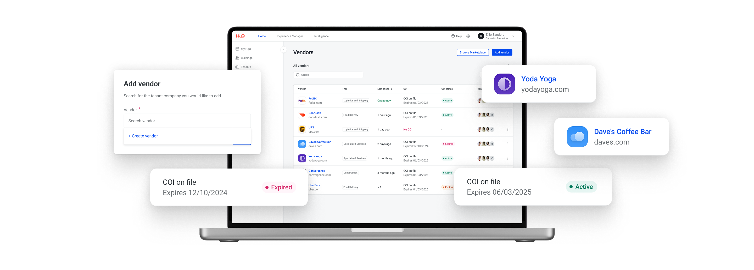 Vendor management interface